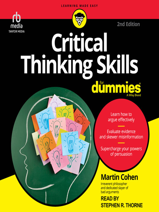 Cover image for Critical Thinking Skills For Dummies